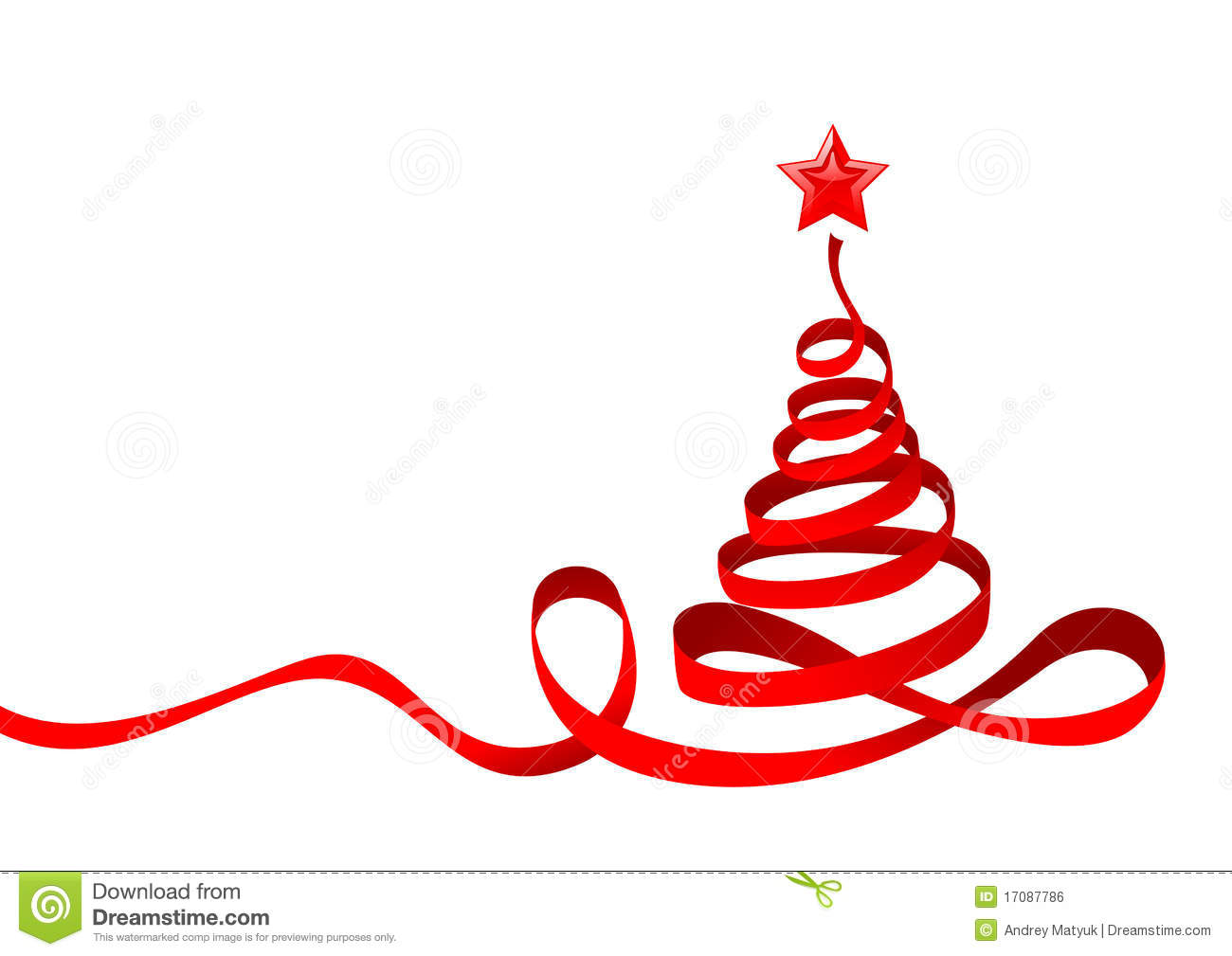 Ribbon Christmas Tree Clip Art