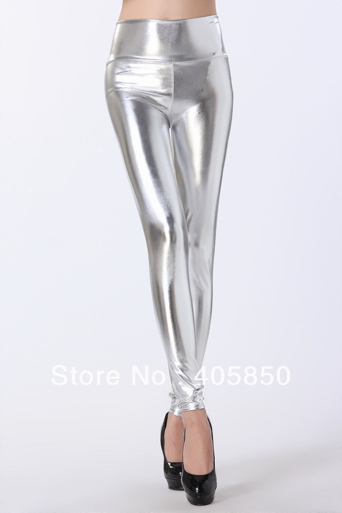 Silver High Waist Leggings