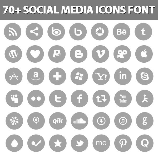 5 Social Media Icon Font Images