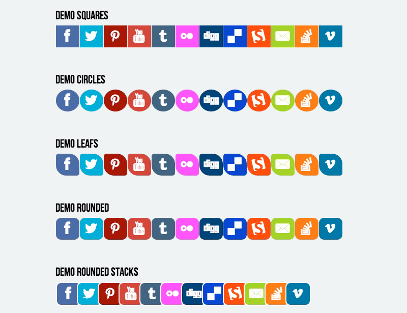 Social Media Icons Flat