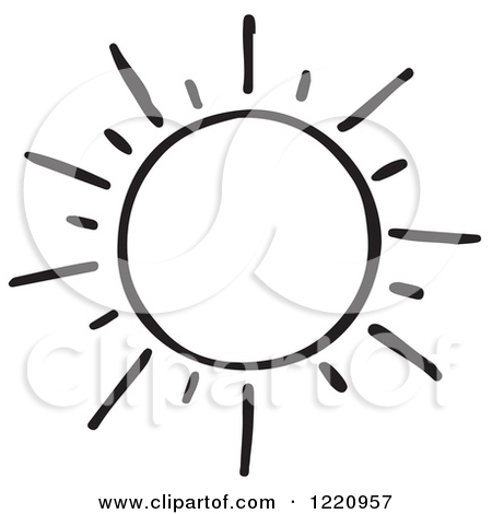 Sun Clip Art Black and White