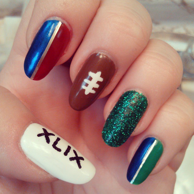 Super Bowl Nail Designs Easy