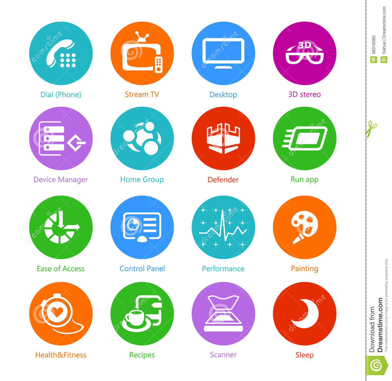 System Icons Flat Design