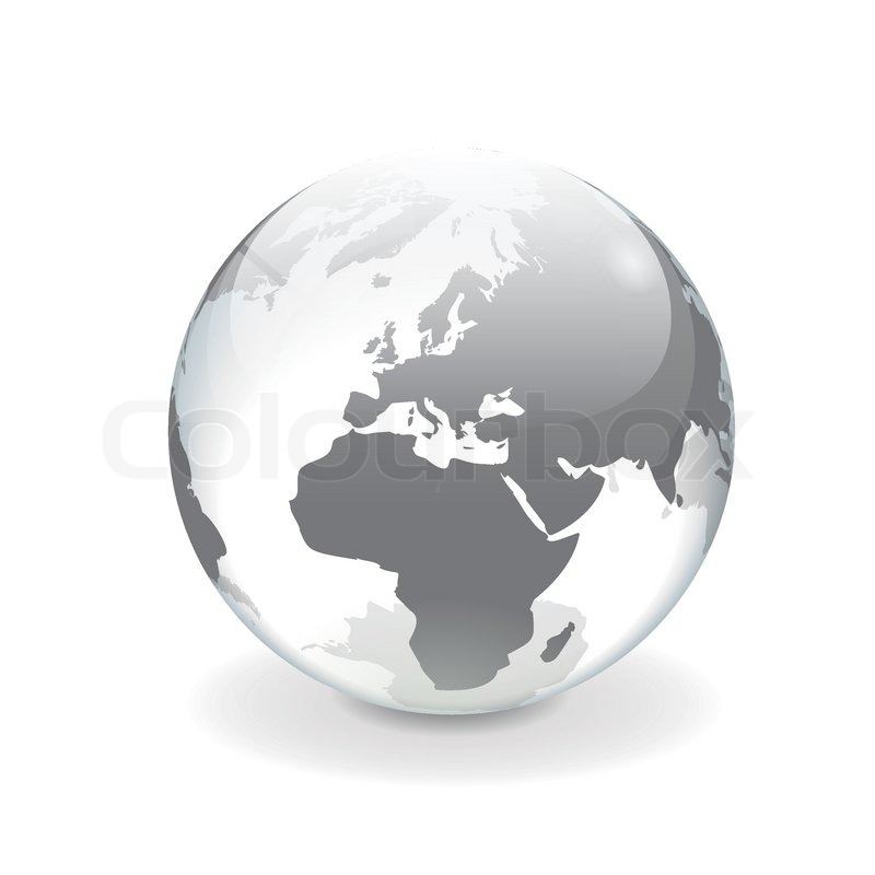 Transparent Globe Vector Icon Gray