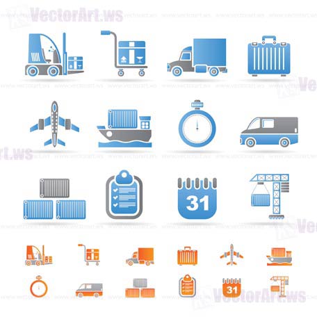 Transportation Logistic and Shipping Icons