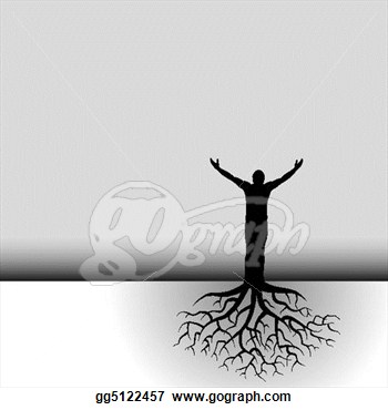 Tree with Roots Clip Art