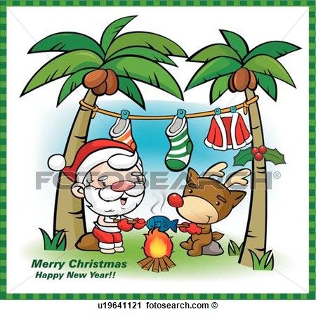 Tropical Christmas Clip Art