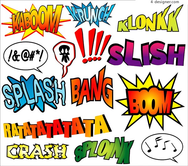 Vector Comic Book Words Sounds Vector Comic Book Words Sounds