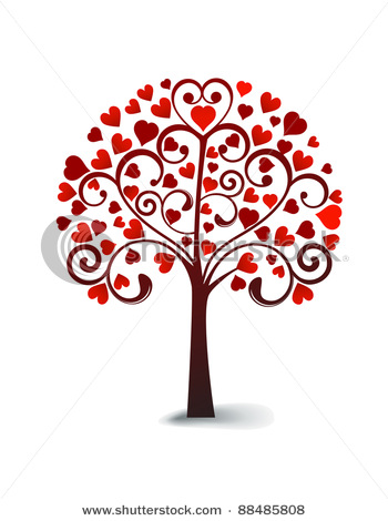 Vector Tree with Hearts