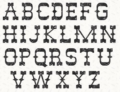 Western Alphabet Letter Stencils