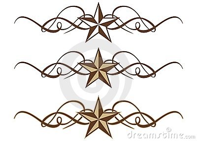 Western Star Scroll Clip Art