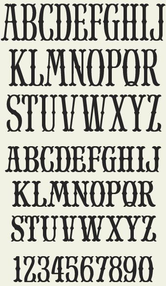 Western Style Font Letters