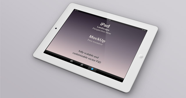 White iPad PSD Mockup Vector