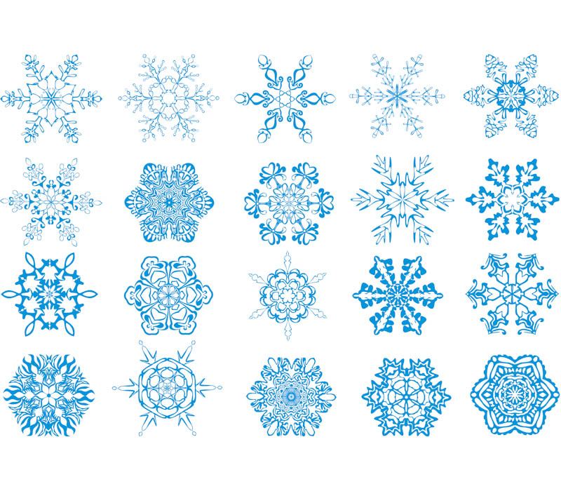 Winter Snowflakes Clip Art Vector