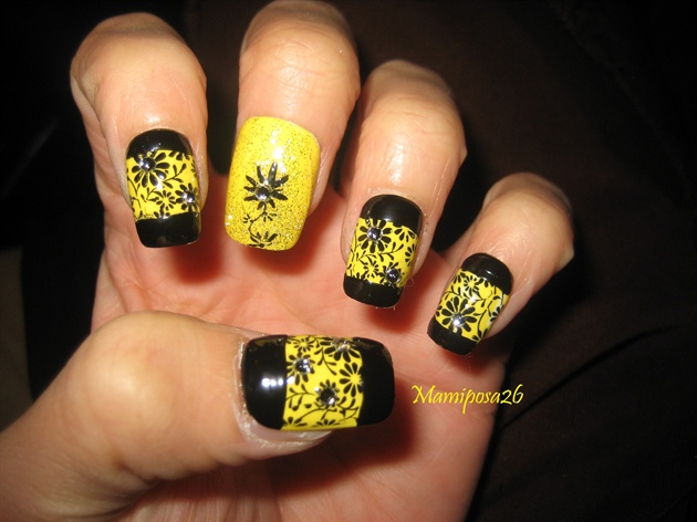 Yellow and Black Nail Art