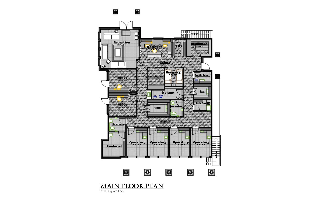 3000 Square Foot Office Building Design