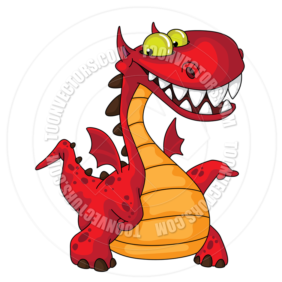 Animated Cartoon Red Dragons