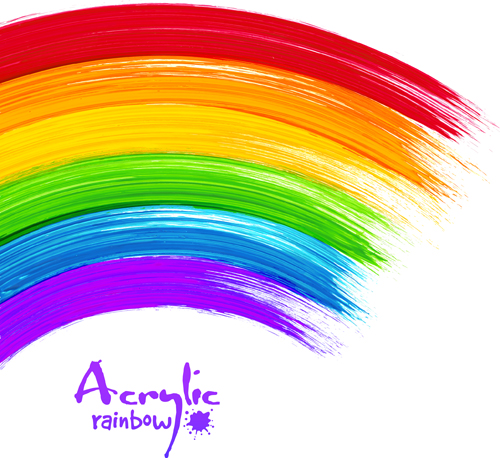 Beautiful Rainbow of Paint Vector Free