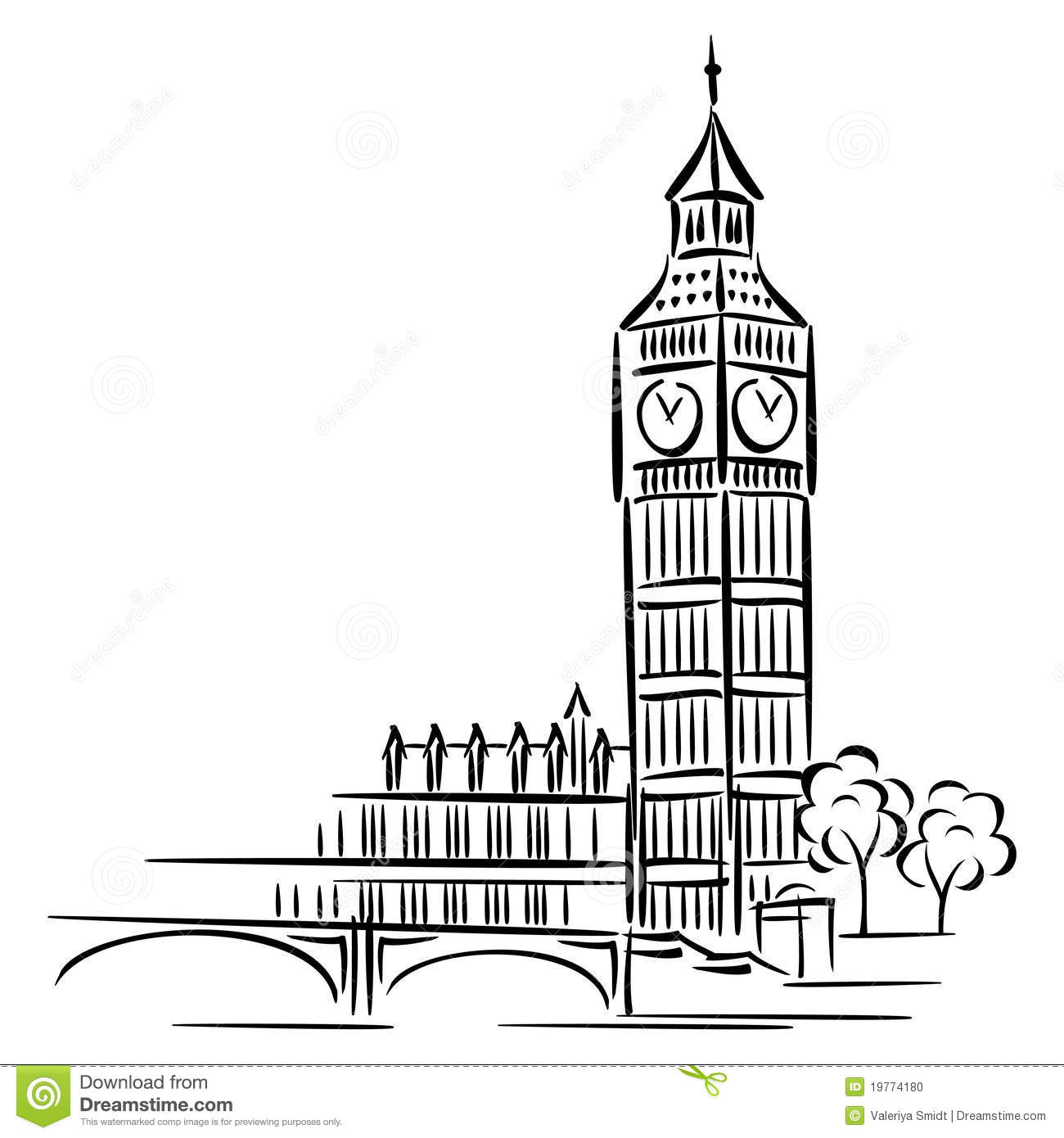 Big Ben London Cartoon