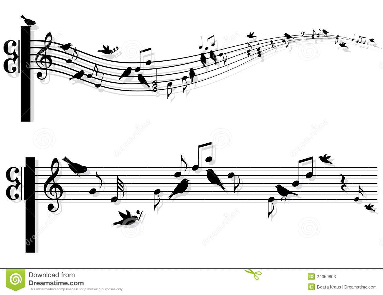 Bird Music Note Vector