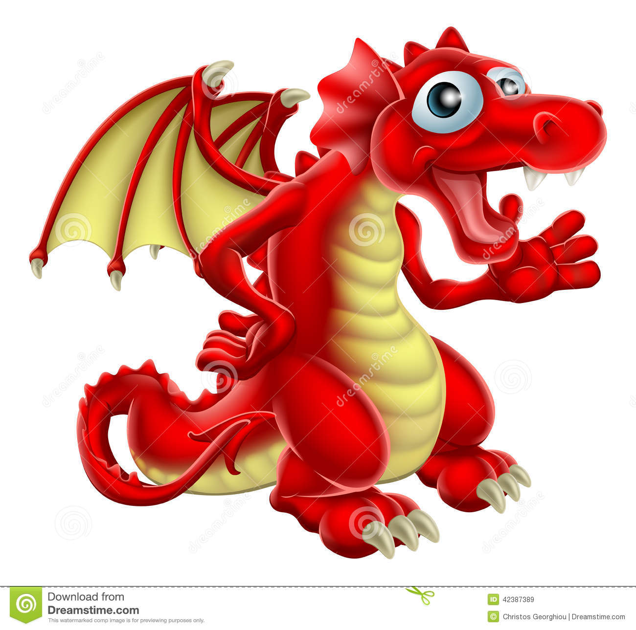 Black and Red Dragon Cartoon