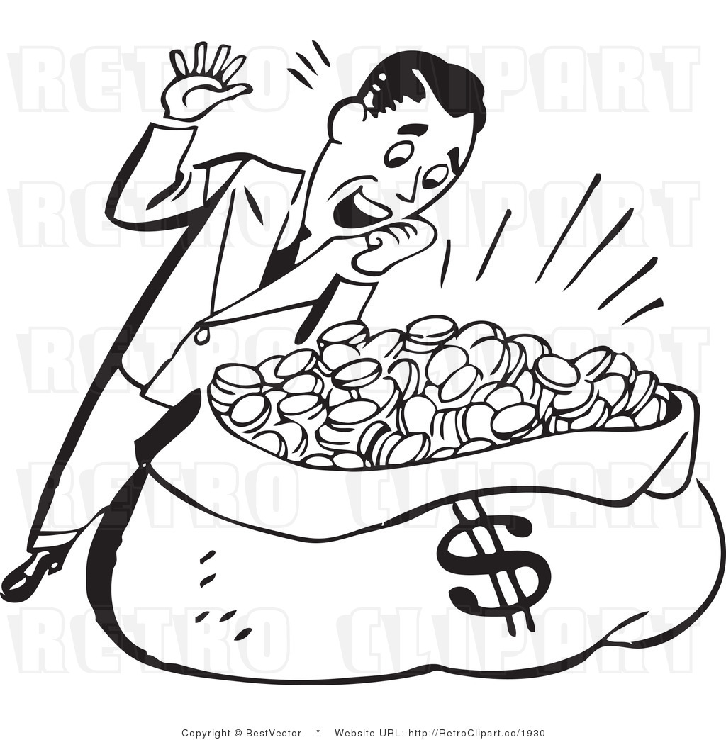 Black and White Money Clip Art Free