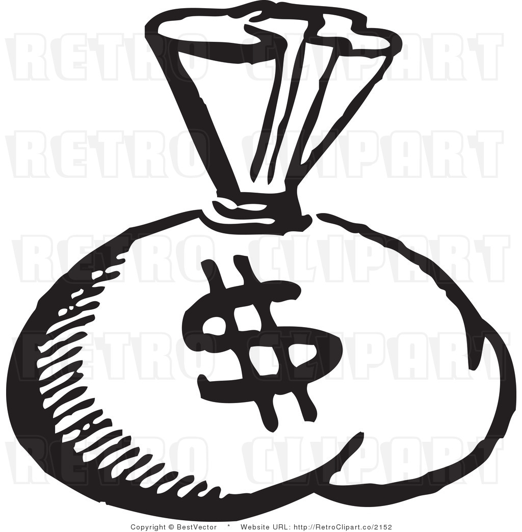 Black and White Money Clip Art