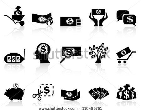 Black and White Money Icons