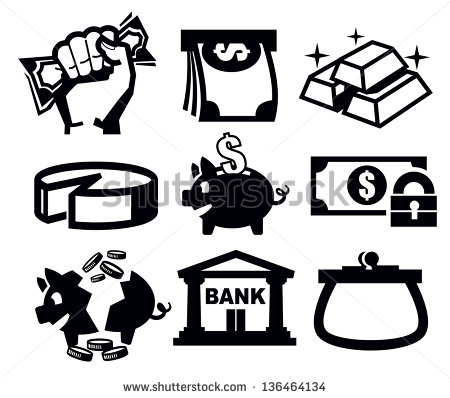 Black and White Money Icons