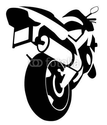 Black and White Motorcycle Silhouette