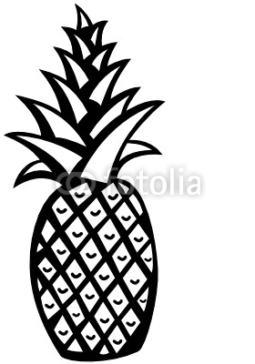 Black and White Pineapple Vector