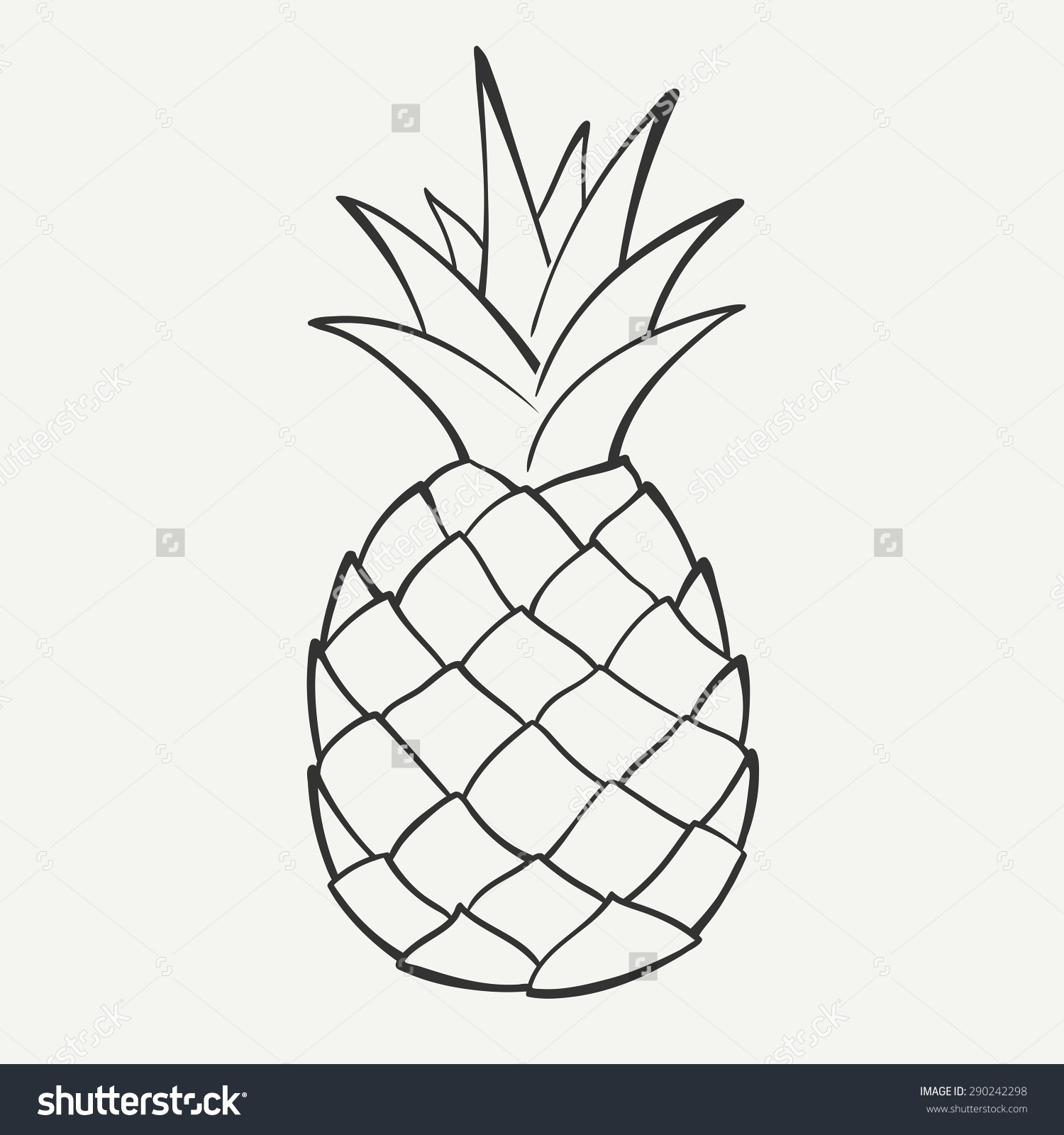 Black and White Pineapple Vector