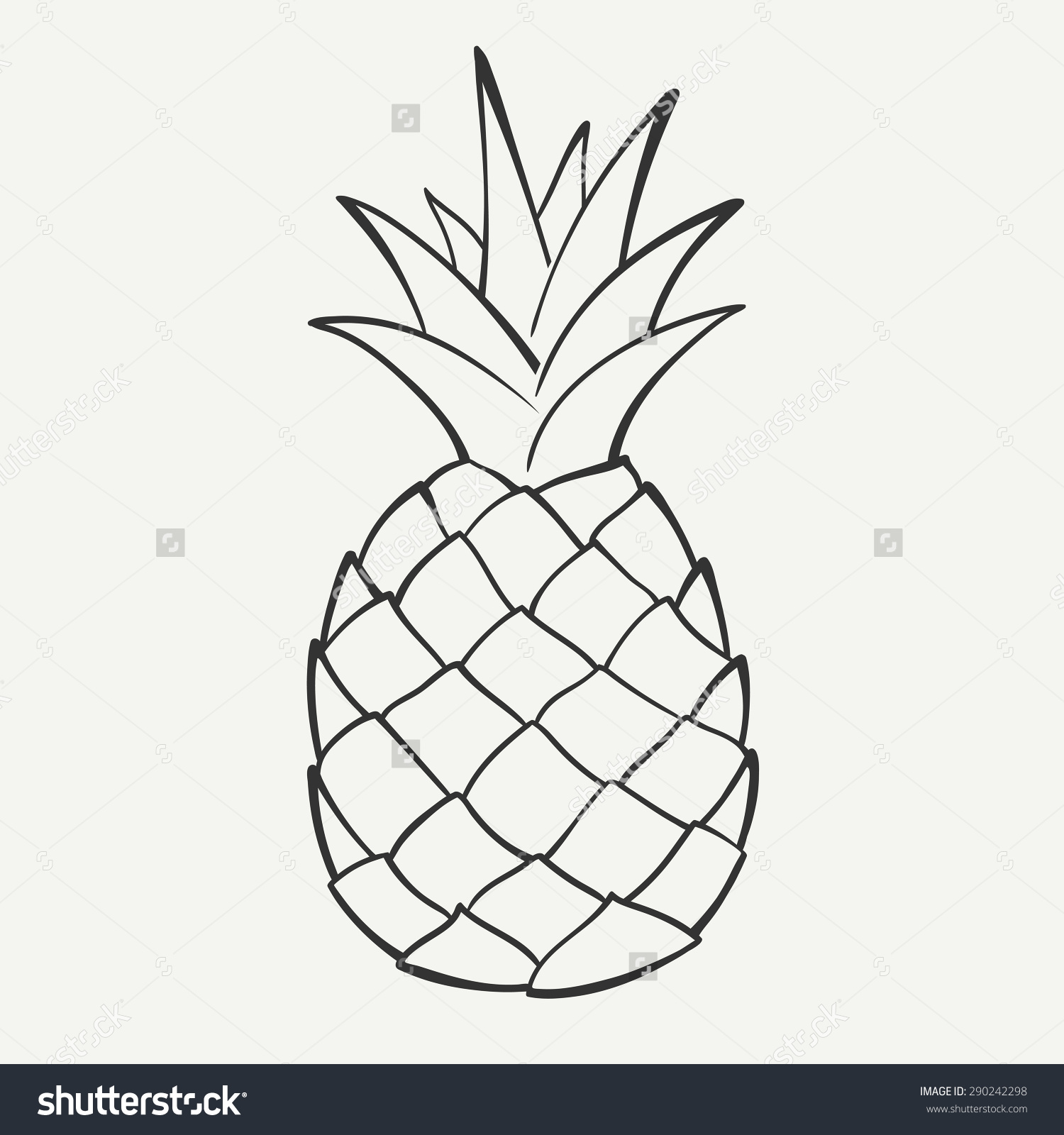 Black and White Pineapple Vector Black and White Pineapple Vector