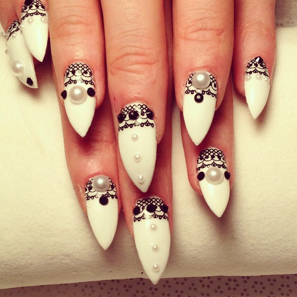 Black and White Stiletto Nails Tumblr