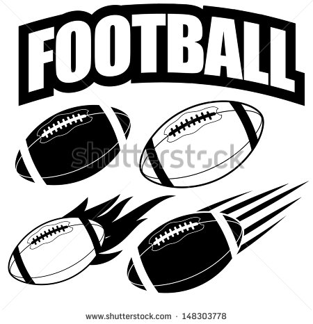 Black and White Vector American Football