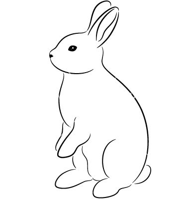 Bunny Rabbit Outline Clip Art