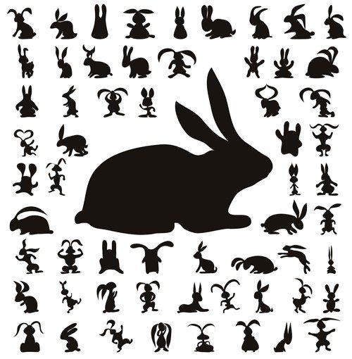Bunny Rabbit Silhouette Vectors