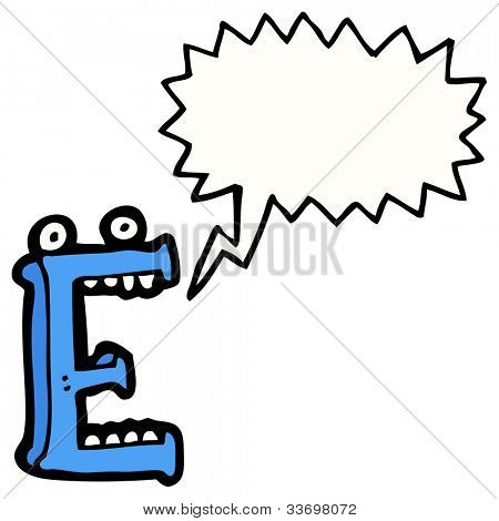 Cartoon Bubble Letter E