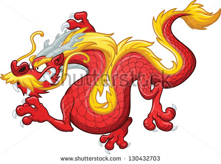 Chinese Red Dragon Cartoon