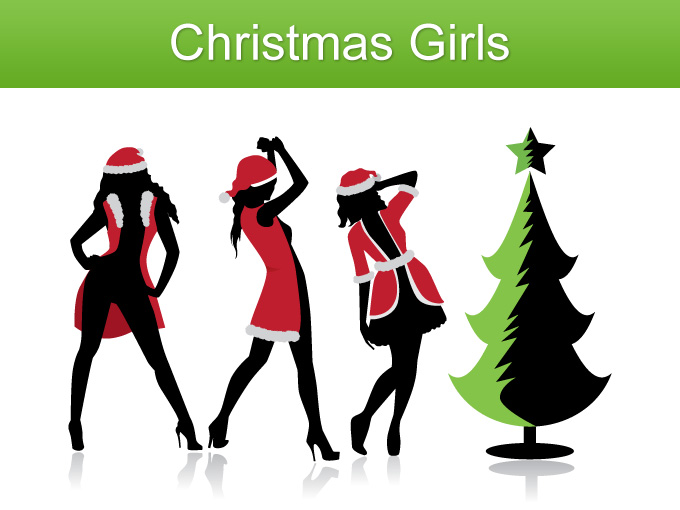 Christmas Girl Silhouette