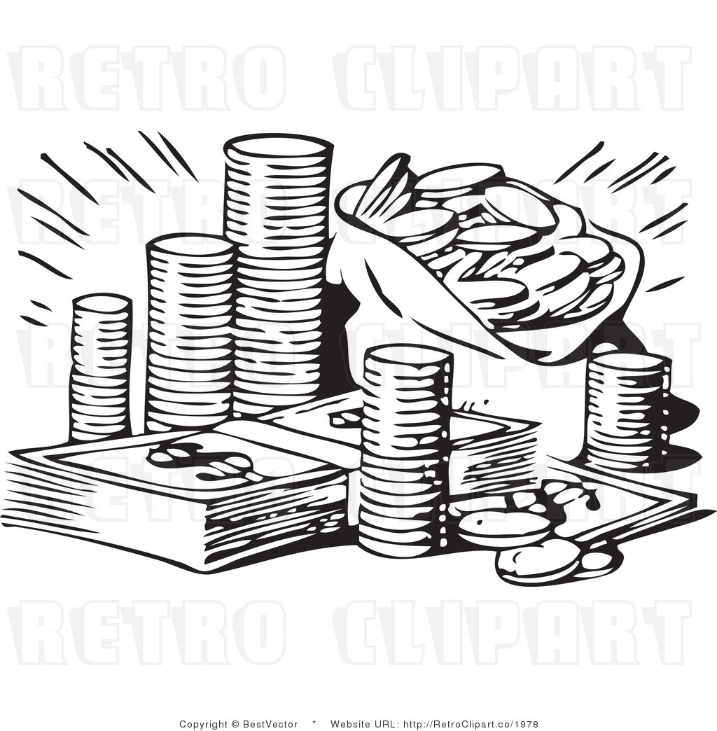 Coin Clip Art Black and White