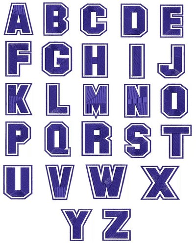 College Font Embroidery Design
