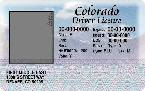 Colorado Drivers License Template