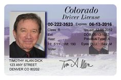 Colorado Drivers License Template