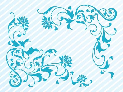 Corner Floral Vector Ornament