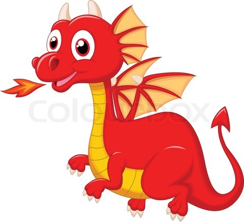 Cute Cartoon Red Dragon