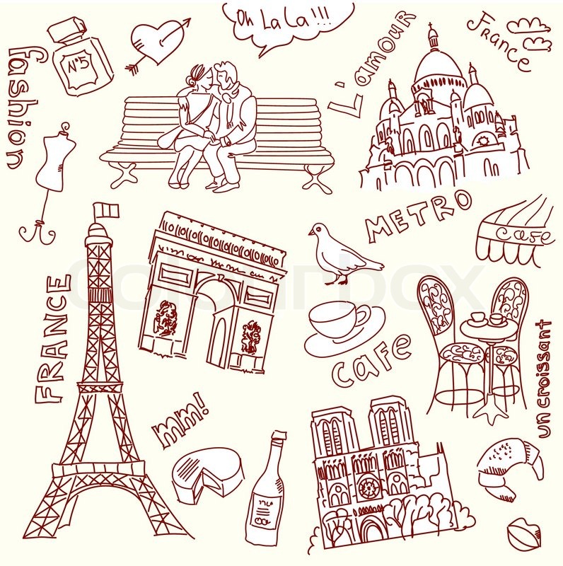 Cute Paris Drawings
