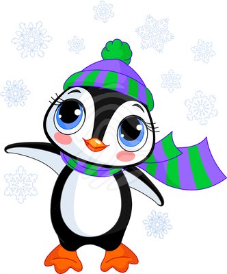 Cute Winter Penguin Clip Art