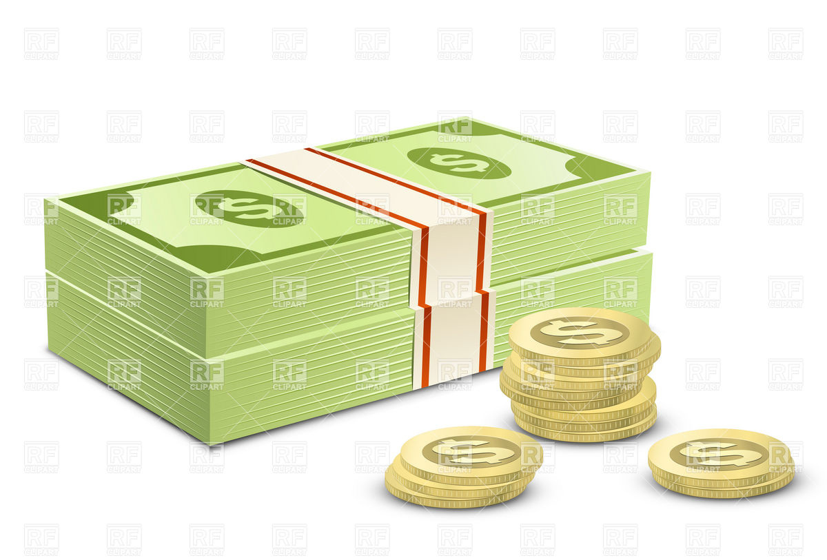 Dollars and Coins Clip Art