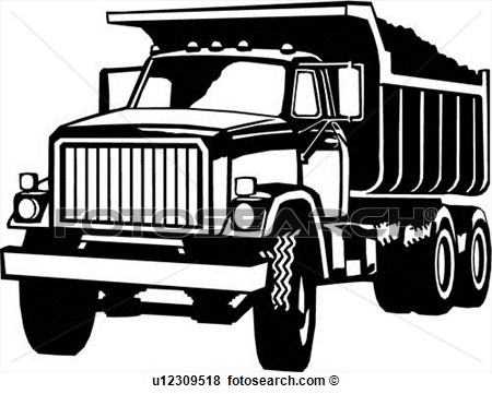 Dump Truck Clip Art Black and White